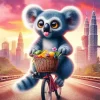 Funny Koala Is On A Bike Diamond Painting