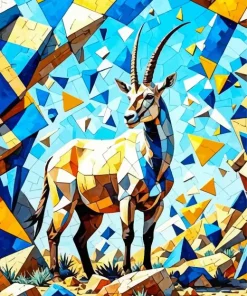 Mosaic Oryx Bull Diamond Painting