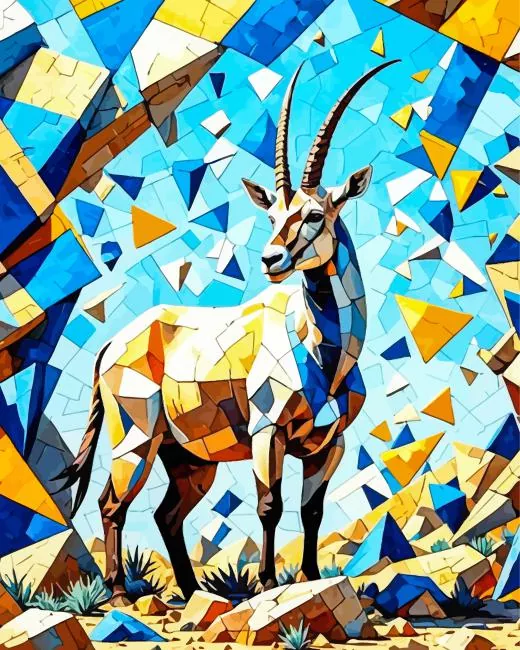Mosaic oryx bull Diamond Paints Mosaic Oryx Bull Diamond Painting