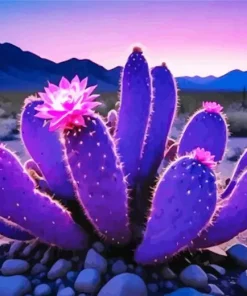 Purple Cactus Diamond Painting