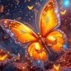 Sparkly Orange Butterfly Diamond Painting