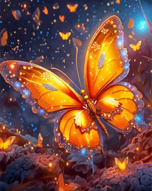 Sparkly Orange butterfly Diamond Dotz Sparkly Orange Butterfly Diamond Painting