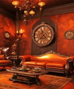 Vintage Burnt Orange Room Diamond Painting