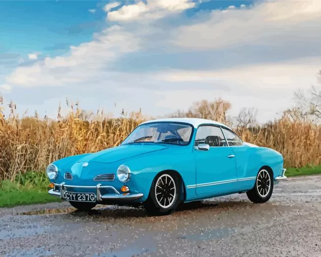 blue Volkswagen karmann ghia Diamond Paintings Blue Volkswagen Karmann Ghia Diamond Painting
