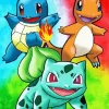 Bulbasaur With Charmander And Squirtle Diamond Painting