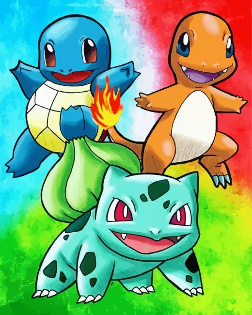 bulbasaur with charmander and squirtle Diamond Paints Bulbasaur With Charmander And Squirtle Diamond Painting