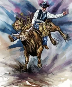 Bull Rider Art Diamond Painting