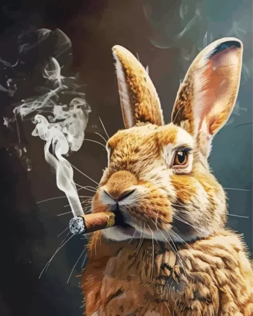 Bunny Smoking Diamond Painting - DiamondPaintingKitsCanada.COM