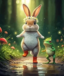 Bunny With Flower Crown Diamond Painting