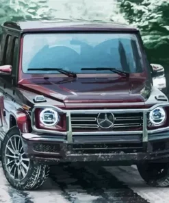 Burgundy Mercedes Diamond Painting