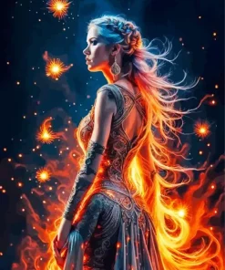 Burning Woman Diamond Painting
