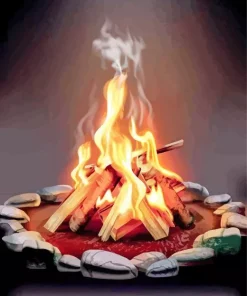 Burning Wood Diamond Painting