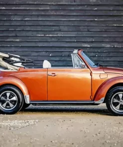 Burnt Orange VW Beetle Convertible Diamond Painting