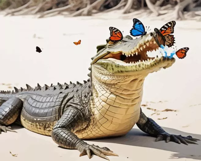 butterflies on alligator Diamond Paintings Butterflies On Alligator Diamond Painting