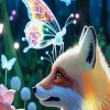 Butterfly And Fox Diamond Painting