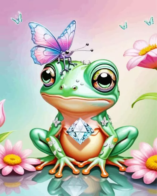 butterfly and frog Diamond By Numbers Butterfly And Frog Diamond Painting