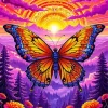Butterfly At Sunset Diamond Painting