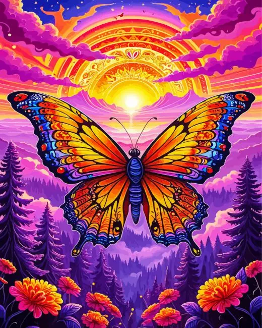 butterfly at sunset Diamond Dotz Butterfly At Sunset Diamond Painting
