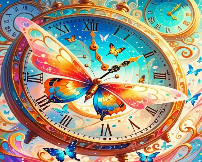 butterfly clock Diamond Paints Butterfly Clock Diamond Painting