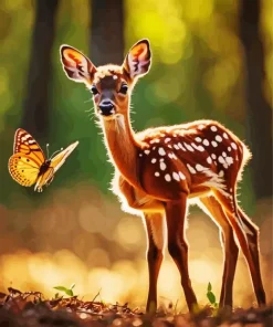 Butterfly Deer Diamond Painting