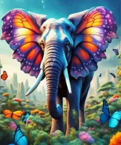Butterfly Elephant Diamond Painting