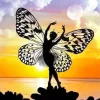 Butterfly Girl Silhouette Diamond Painting