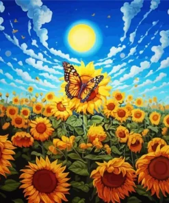 Butterfly In A Field Diamond Painting