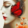 Butterfly On Cheek Diamond Painting