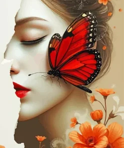 Butterfly On Cheek Diamond Painting