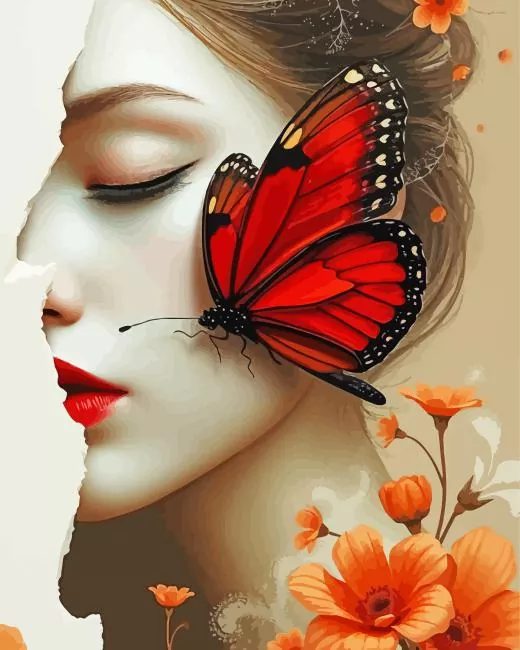 butterfly on cheek Diamond Paints Butterfly On Cheek Diamond Painting