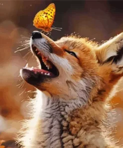 Butterfly On Fox Nose Diamond Painting