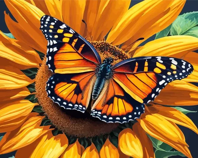 butterfly on sunflower Diamond Dotz Butterfly On Sunflower Diamond Painting