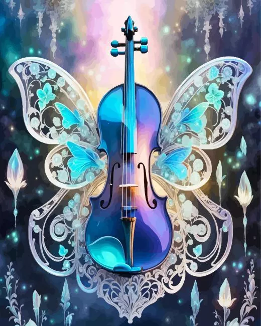 butterfly violin Diamond By Numbers Butterfly Violin Diamond Painting