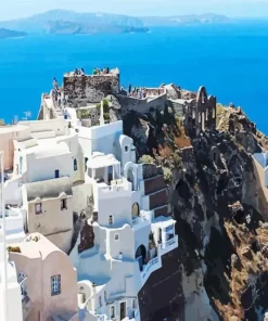 Byzantine Castle Ruins Santorini Diamond Painting