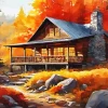 Cabin In Fall Diamond Painting