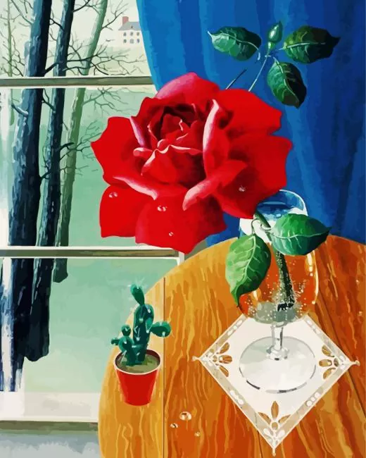 cactus and rose Diamond By Numbers Cactus And Rose Diamond Painting