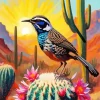 Cactus Wren Bird Diamond Painting
