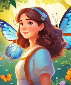 Cartoon Butterfly Girl Diamond Painting