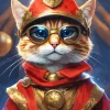Cool General Cat Art Diamond Painting