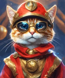 Cool General Cat Art Diamond Painting