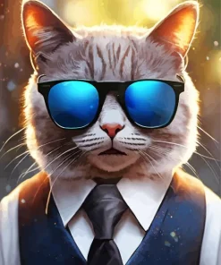 Cool Gentleman Cat Diamond Painting