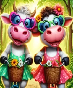Cute Funny Cows Diamond Painting