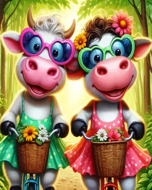 cute funny cows Diamond Paintings Cute Funny Cows Diamond Painting
