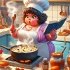 Fat Lady Cooking Diamond Painting