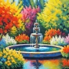 Fountain In A Garden Diamond Painting