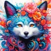 Fox Flower Art Diamond Painting