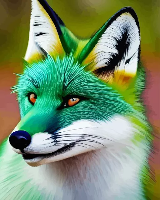 fox green art Diamond Paints Fox Green Art Diamond Painting