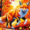 Fox In Autumn Art Diamond Painting