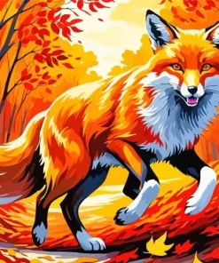 Fox In Autumn Art Diamond Painting
