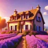 French Lavender House Diamond Painting
